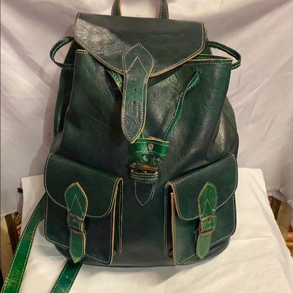 Moroccan Leather Journey Backpack - Picture 12 of 14